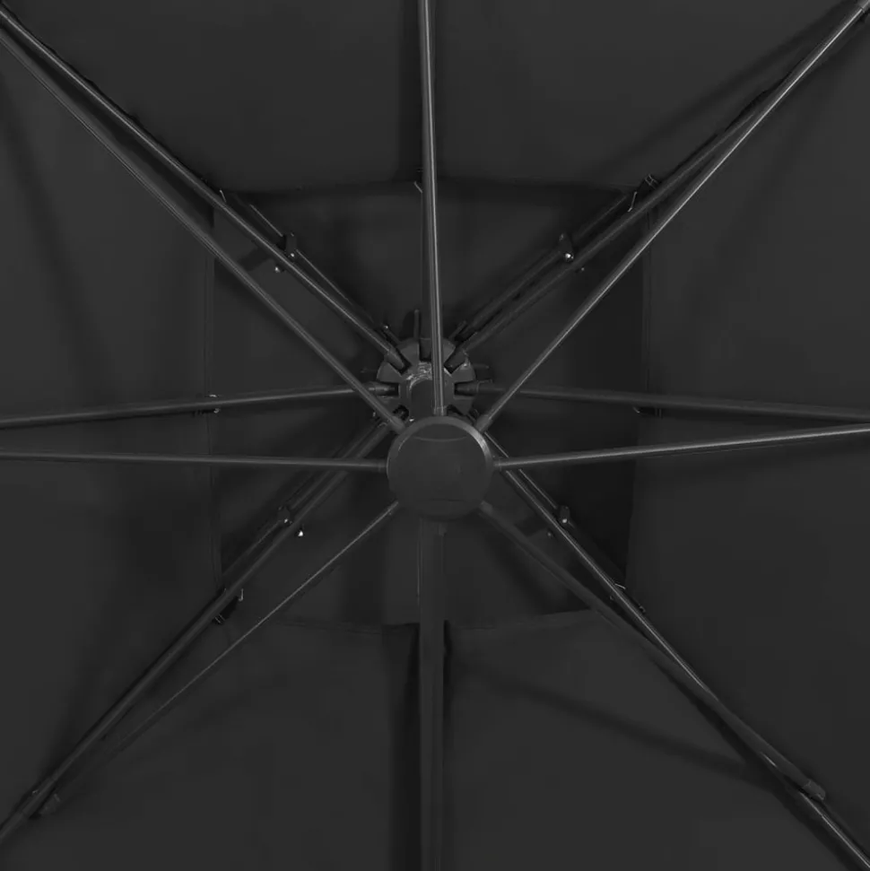 MAISON EXCLUSIVE - Parasol de jardin en porte-à-faux avec double toit noir