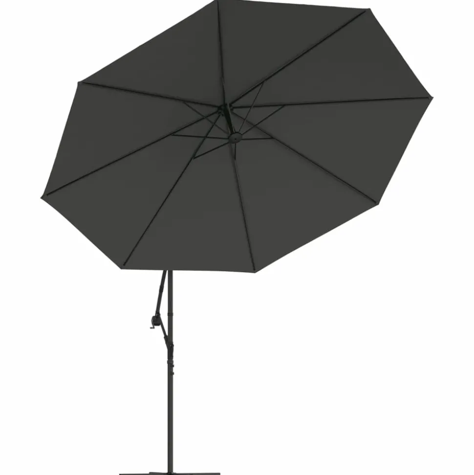 MAISON EXCLUSIVE - Parasol de jardin en porte-à-faux et lumières led mât en métal