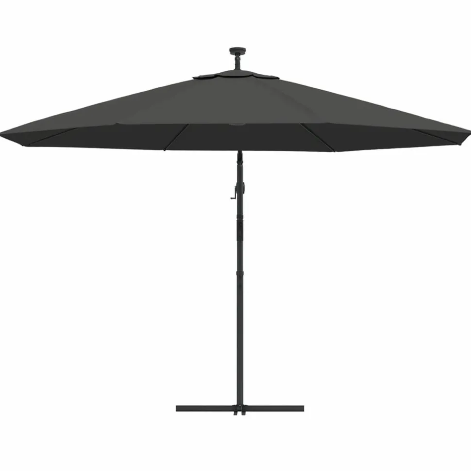 MAISON EXCLUSIVE - Parasol de jardin en porte-à-faux et lumières led mât en métal