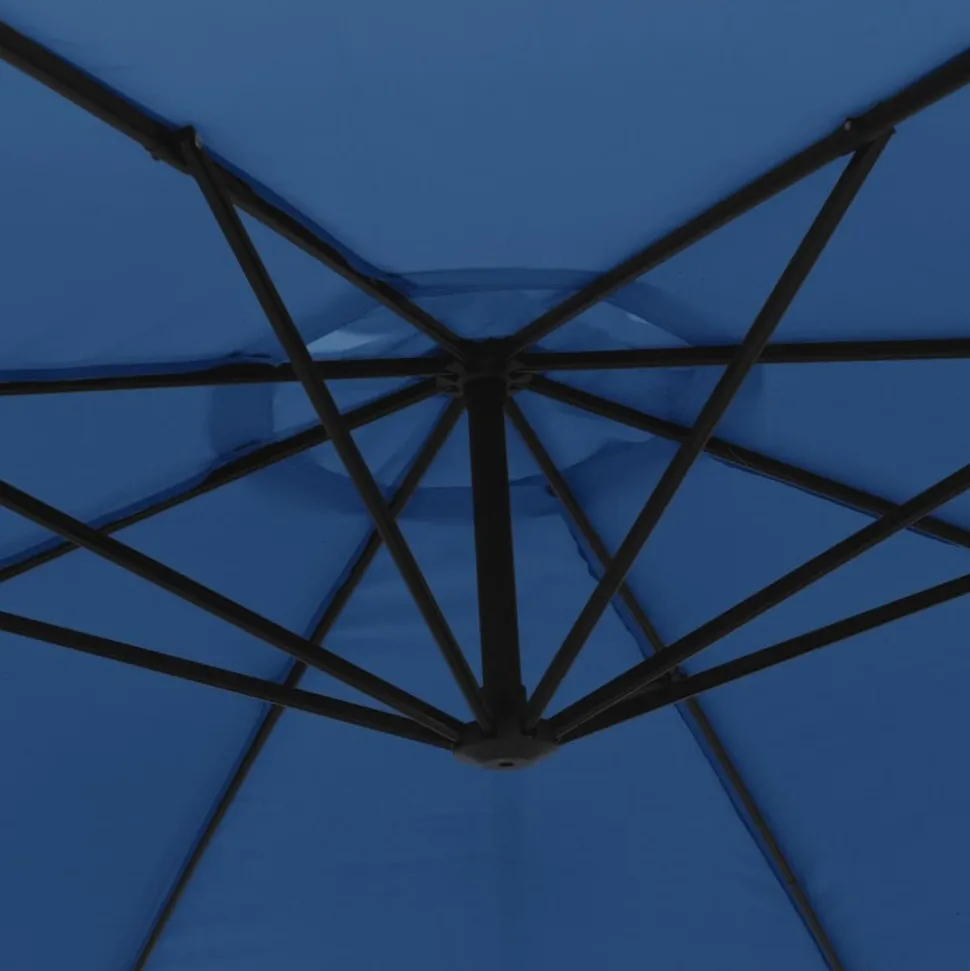 MAISON EXCLUSIVE - Parasol de jardin en porte-à-faux avec mât en aluminium bleu