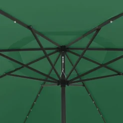 MAISON EXCLUSIVE - Parasol de jardin avec lumières led et mât en métal 400 cm vert