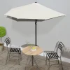 MAISON EXCLUSIVE - Parasol de balcon avec mât en aluminium sable 270x144 cm demi