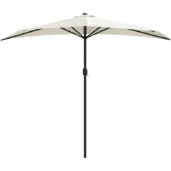 MAISON EXCLUSIVE - Parasol de balcon avec mât en aluminium sable 270x144 cm demi