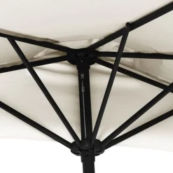 MAISON EXCLUSIVE - Parasol de balcon avec mât en aluminium sable 270x144 cm demi