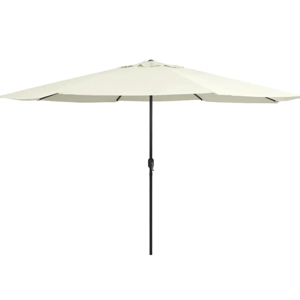 MAISON EXCLUSIVE - Parasol de jardin avec mât en métal 390 cm blanc sable