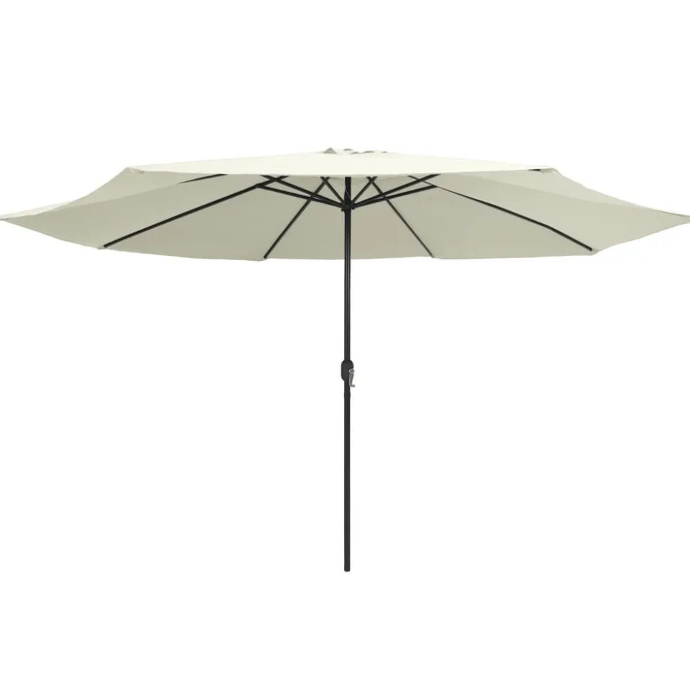 MAISON EXCLUSIVE - Parasol de jardin avec mât en métal 390 cm blanc sable