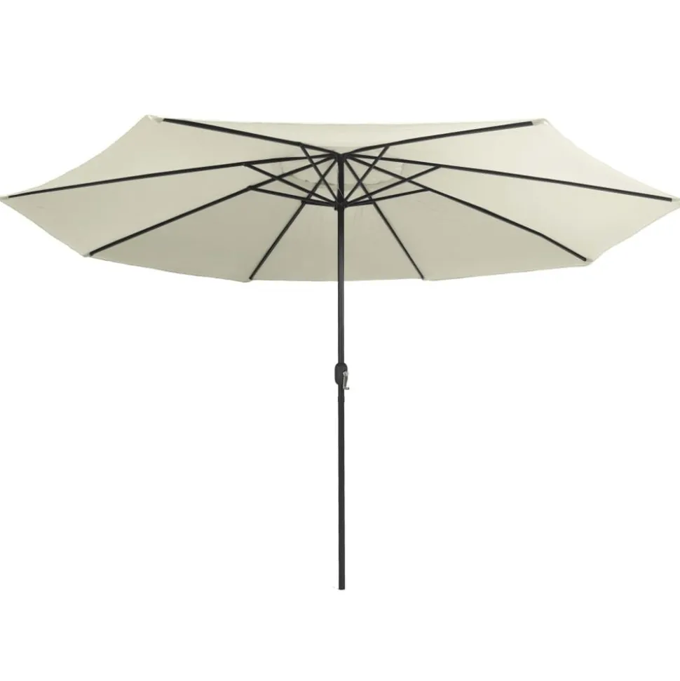 MAISON EXCLUSIVE - Parasol de jardin avec mât en métal 390 cm blanc sable
