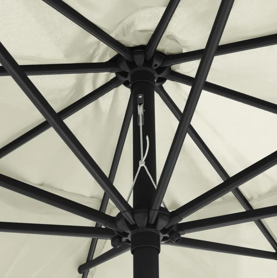 MAISON EXCLUSIVE - Parasol de jardin avec mât en métal 390 cm blanc sable