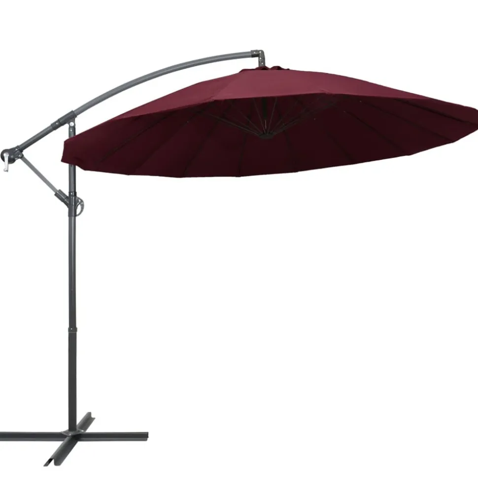 MAISON EXCLUSIVE - Parasol suspendu avec poteau bordeaux 3 m