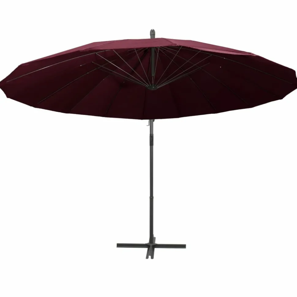 MAISON EXCLUSIVE - Parasol suspendu avec poteau bordeaux 3 m