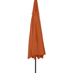 MAISON EXCLUSIVE - Parasol de jardin avec lumières led et mât en métal terre cuite