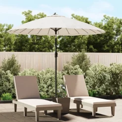 MAISON EXCLUSIVE - Parasol d'extérieur et mât avec aluminium 270 cm blanc sable