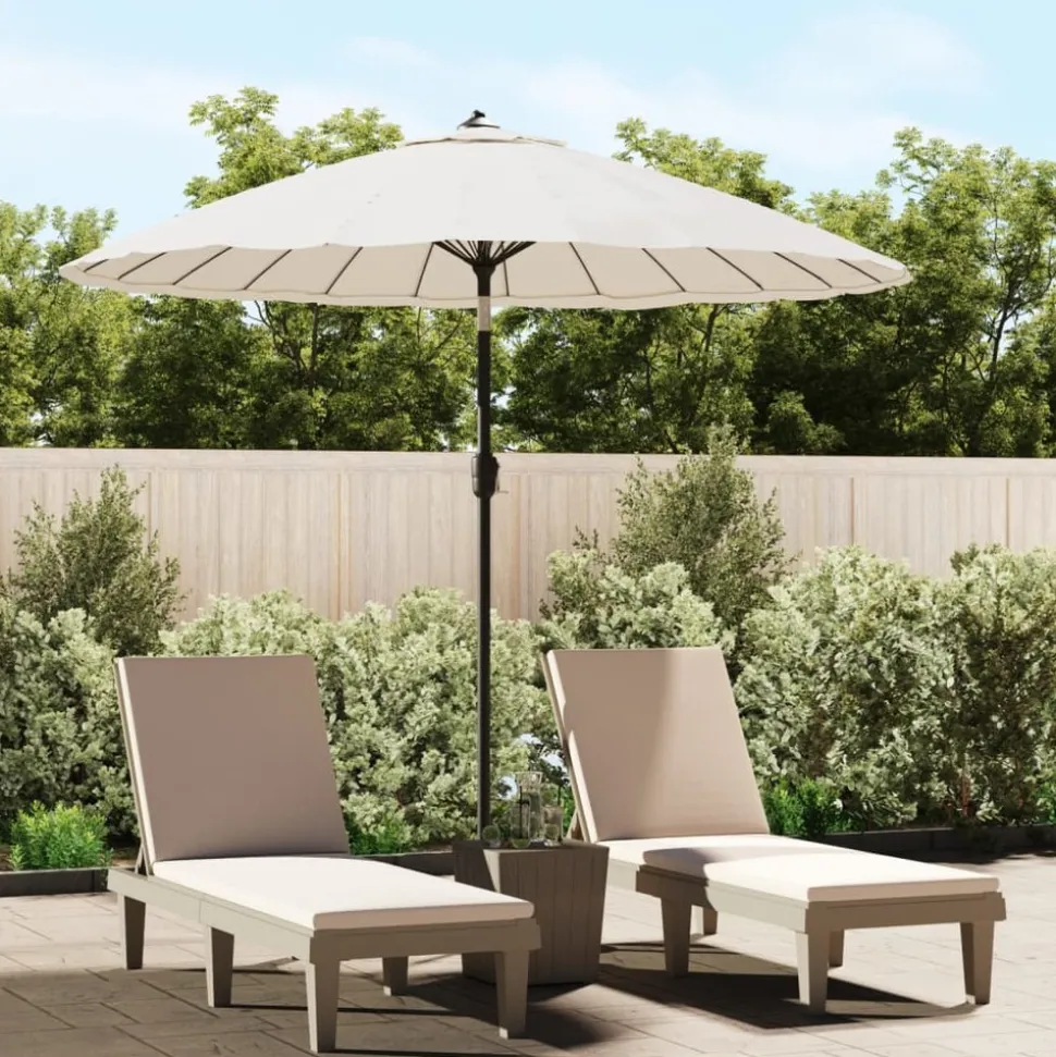 MAISON EXCLUSIVE - Parasol d'extérieur et mât avec aluminium 270 cm blanc sable