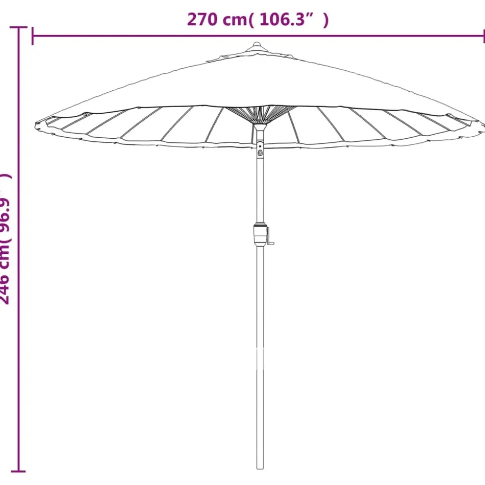 MAISON EXCLUSIVE - Parasol d'extérieur et mât avec aluminium 270 cm blanc sable