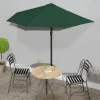 MAISON EXCLUSIVE - Parasol de balcon avec mât en aluminium vert 270x144 cm demi