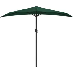 MAISON EXCLUSIVE - Parasol de balcon avec mât en aluminium vert 270x144 cm demi