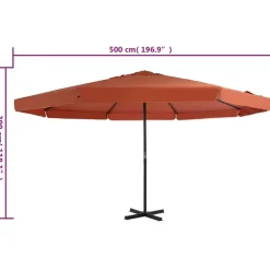 MAISON EXCLUSIVE - Parasol d'extérieur avec mât en aluminium 500 cm terre cuite