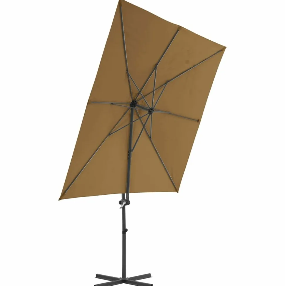 MAISON EXCLUSIVE - Parasol de jardin en porte-à-faux avec mât en acier taupe