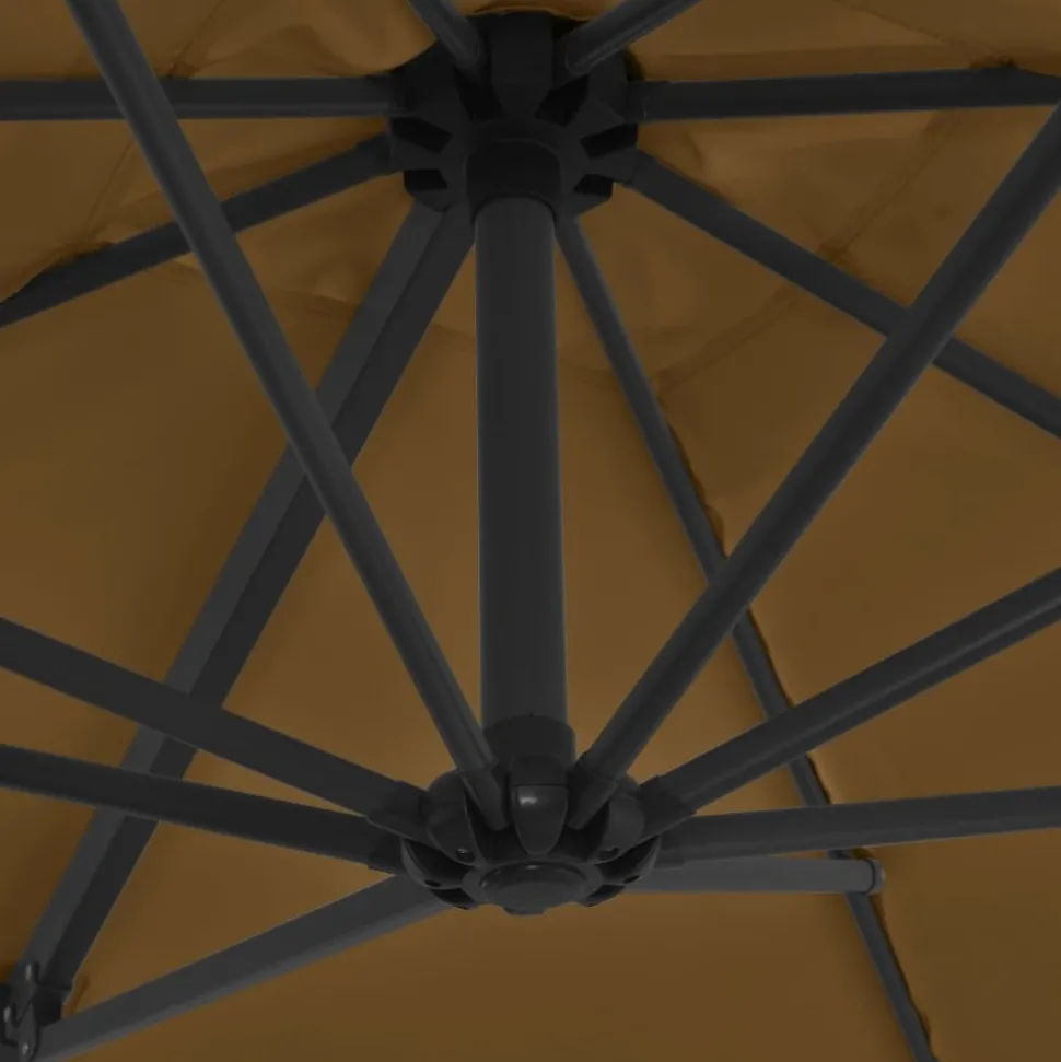 MAISON EXCLUSIVE - Parasol de jardin en porte-à-faux avec mât en acier taupe