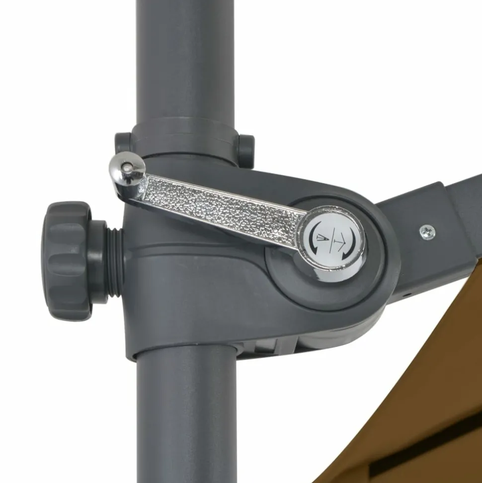 MAISON EXCLUSIVE - Parasol de jardin en porte-à-faux avec mât en acier taupe