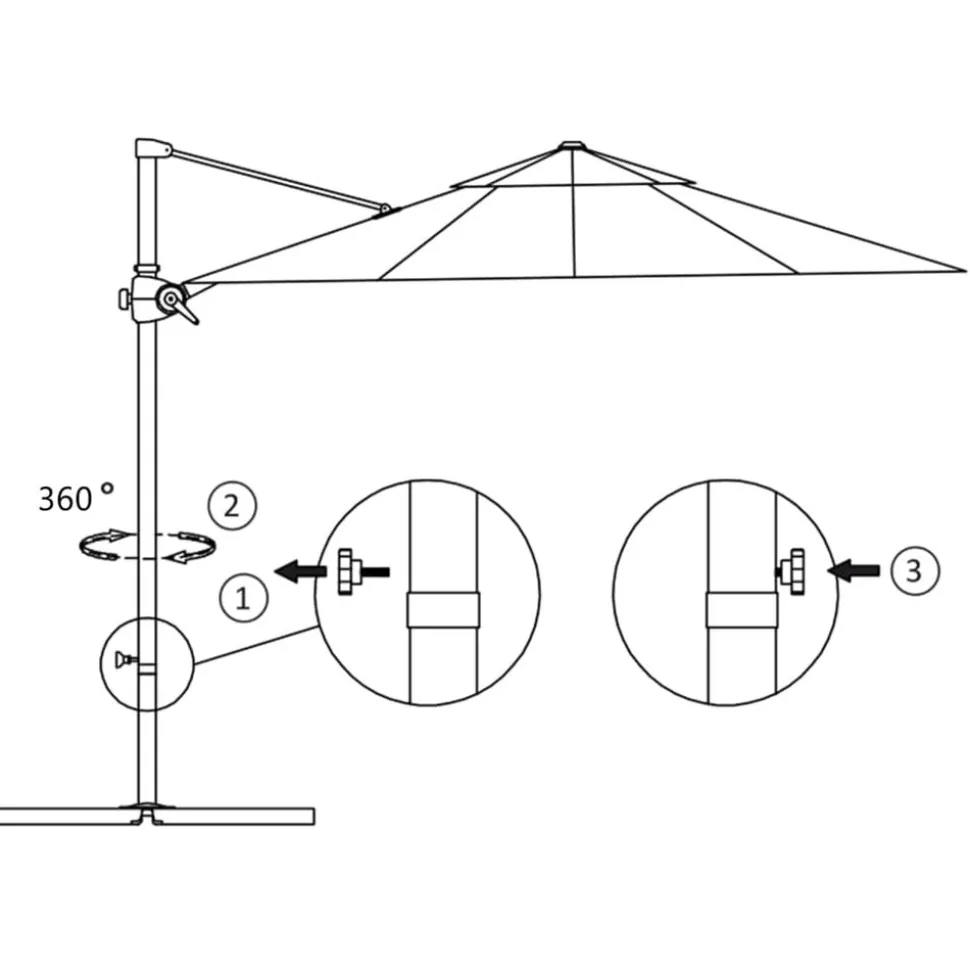 MAISON EXCLUSIVE - Parasol de jardin en porte-à-faux avec mât en acier taupe