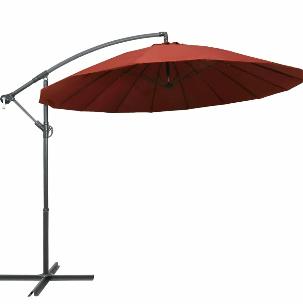 MAISON EXCLUSIVE - Parasol suspendu avec poteau terre cuite 3 m