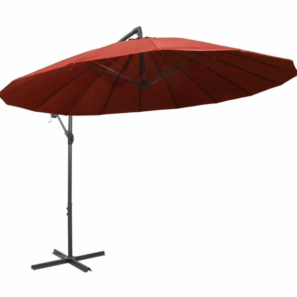 MAISON EXCLUSIVE - Parasol suspendu avec poteau terre cuite 3 m