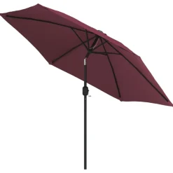 MAISON EXCLUSIVE - Parasol de jardin avec mât en métal rouge bordeaux 300 cm