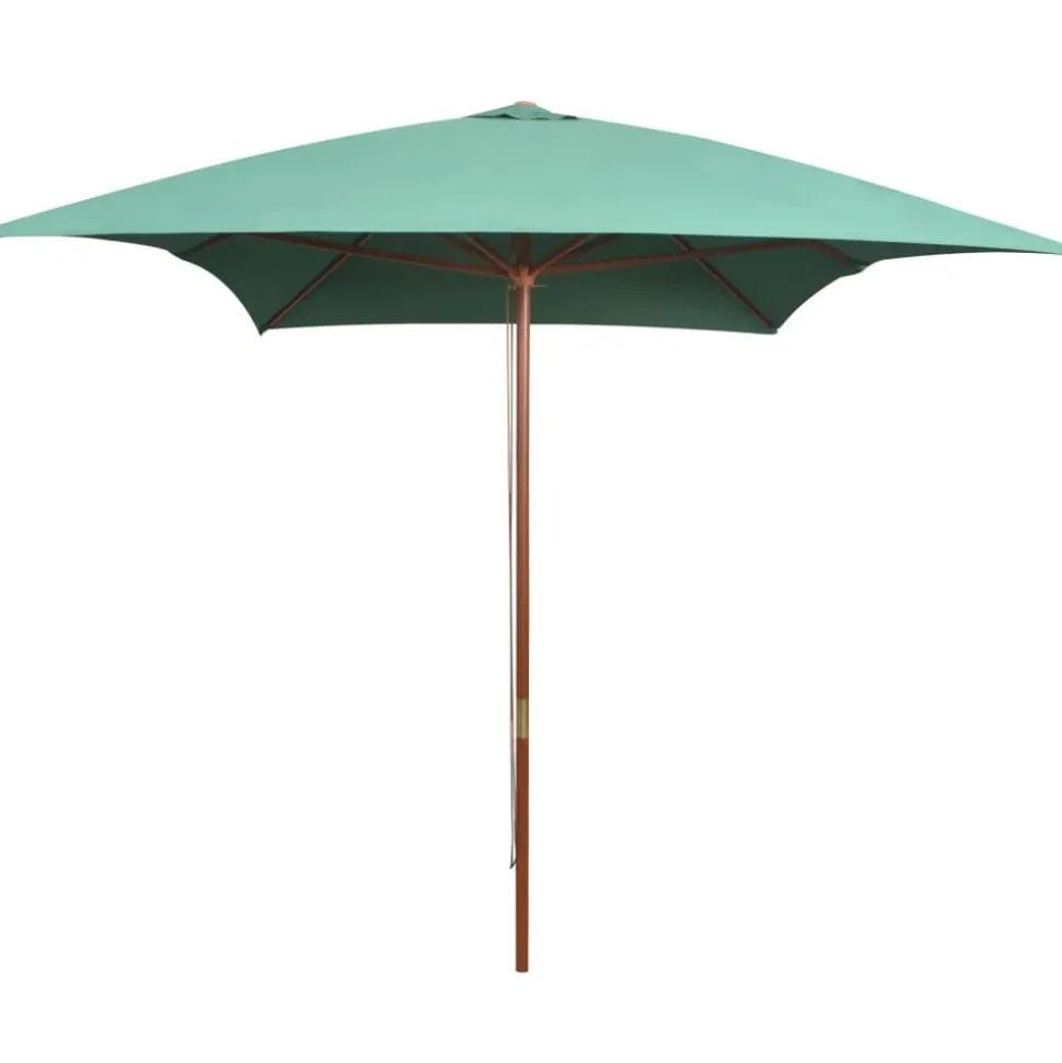 MAISON EXCLUSIVE - Parasol avec poteau en bois 200 x 300 cm vert