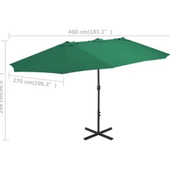 MAISON EXCLUSIVE - Parasol d'extérieur et mât en aluminium 460x270 cm vert