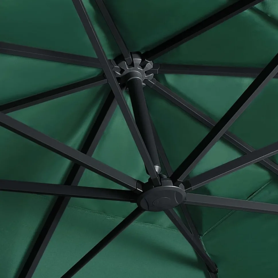 MAISON EXCLUSIVE - Parasol de jardin en porte-à-faux lumières led mât en aluminium