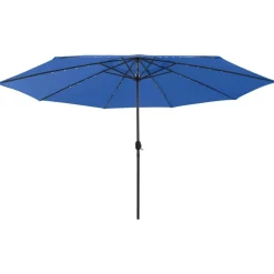 MAISON EXCLUSIVE - Parasol de jardin avec lumières led et mât en métal bleu azuré