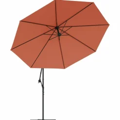 MAISON EXCLUSIVE - Parasol de jardin en porte-à-faux avec lumières led terre cuite