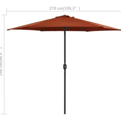 MAISON EXCLUSIVE - Parasol de jardin et mât en aluminium 270x246 cm terre cuite