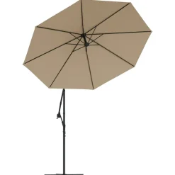 MAISON EXCLUSIVE - Parasol de jardin en porte-à-faux et lumières led mât en acier