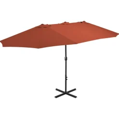 MAISON EXCLUSIVE - Parasol d'extérieur avec poteau en aluminium terre cuite