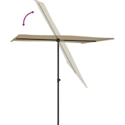 MAISON EXCLUSIVE - Parasol de jardin avec mât en aluminium 2x1,5 m taupe