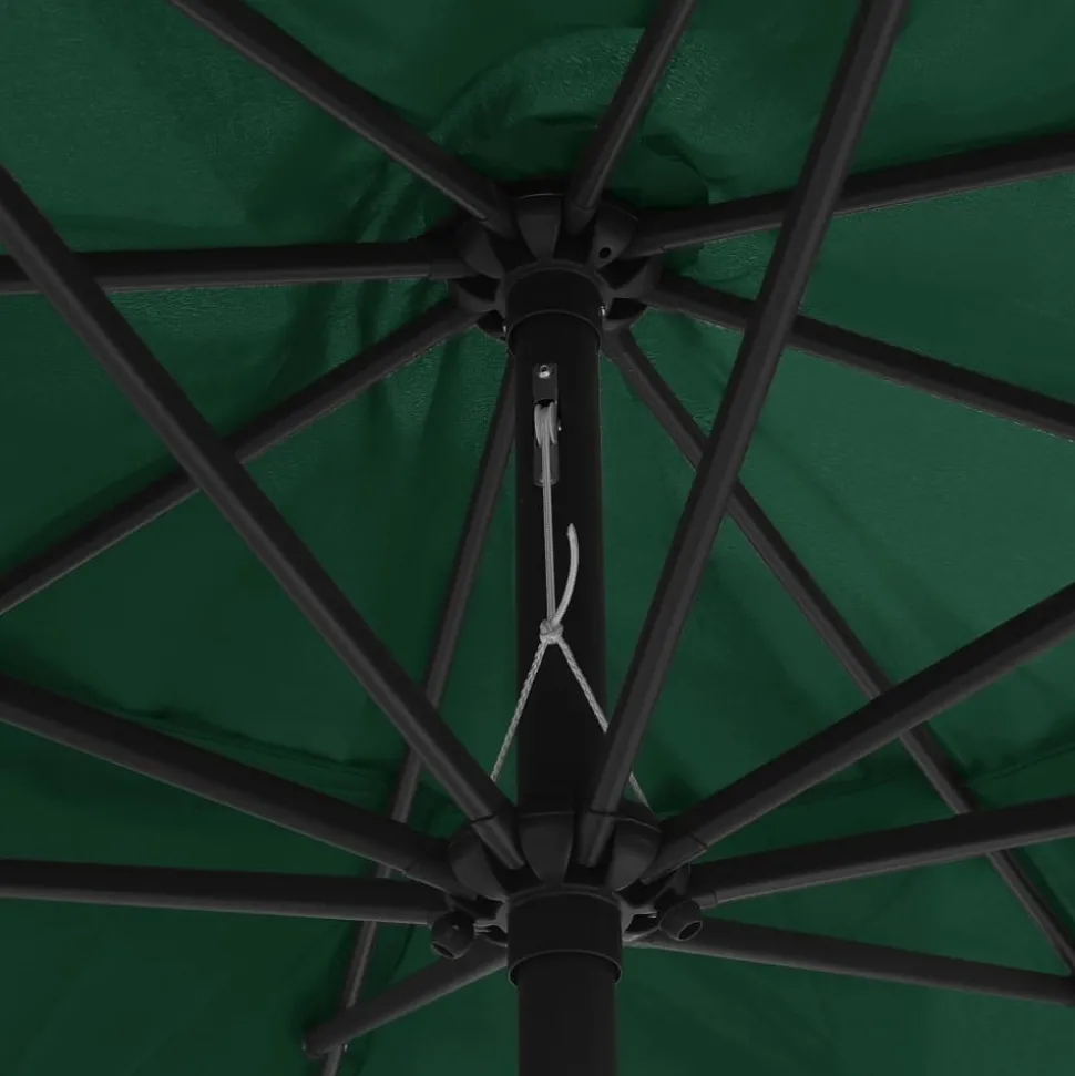 MAISON EXCLUSIVE - Parasol de jardin avec mât en métal 390 cm vert