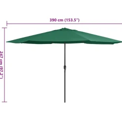 MAISON EXCLUSIVE - Parasol de jardin avec mât en métal 390 cm vert