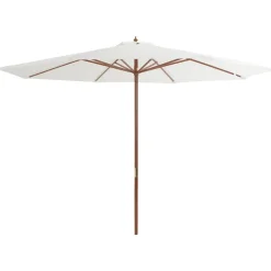 MAISON EXCLUSIVE - Parasol d'extérieur avec mât en bois 350 cm blanc sable