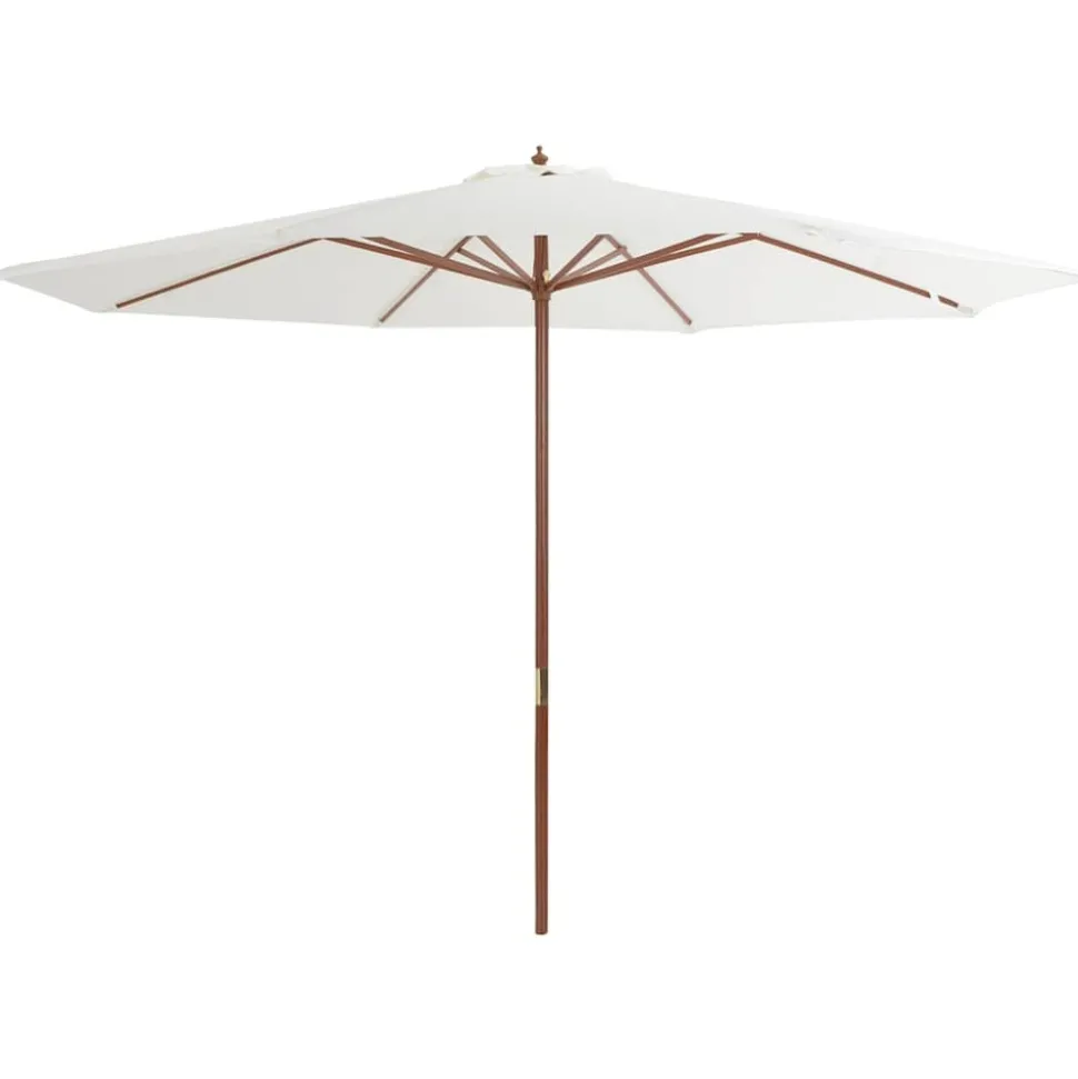 MAISON EXCLUSIVE - Parasol d'extérieur avec mât en bois 350 cm blanc sable