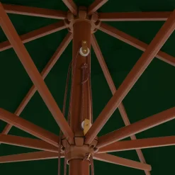 MAISON EXCLUSIVE - Parasol d'extérieur avec mât en bois 350 cm vert
