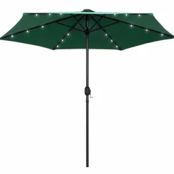 MAISON EXCLUSIVE - Parasol de jardin avec lumières led et mât en aluminium vert