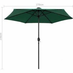 MAISON EXCLUSIVE - Parasol de jardin avec lumières led et mât en aluminium vert