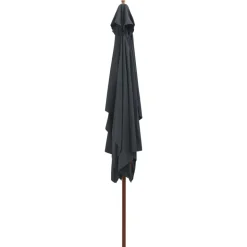 MAISON EXCLUSIVE - Parasol d'extérieur avec mât en bois 200x300 cm anthracite