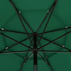 MAISON EXCLUSIVE - Parasol de jardin à 3 niveaux avec mât en aluminium vert 3,5 m