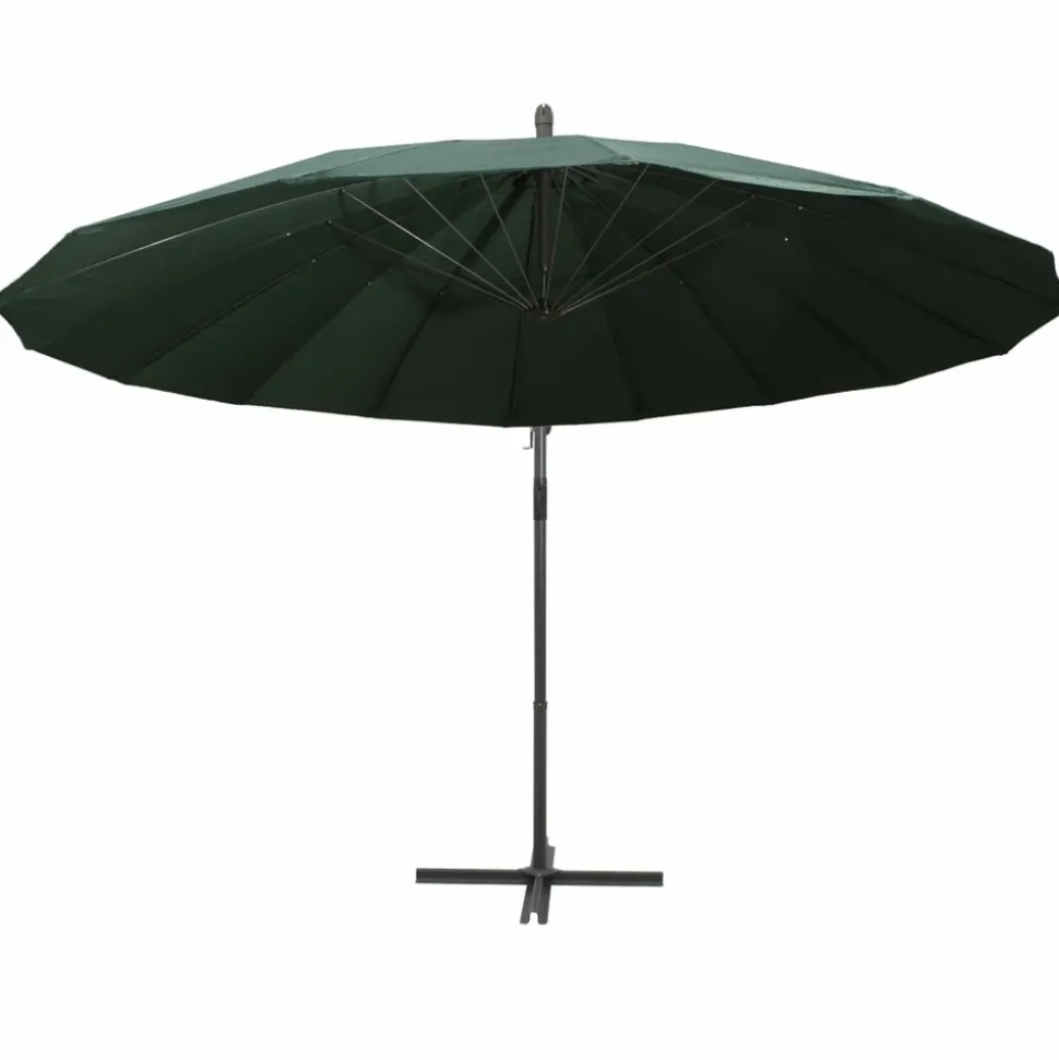 MAISON EXCLUSIVE - Parasol suspendu avec poteau en aluminium vert 3 m