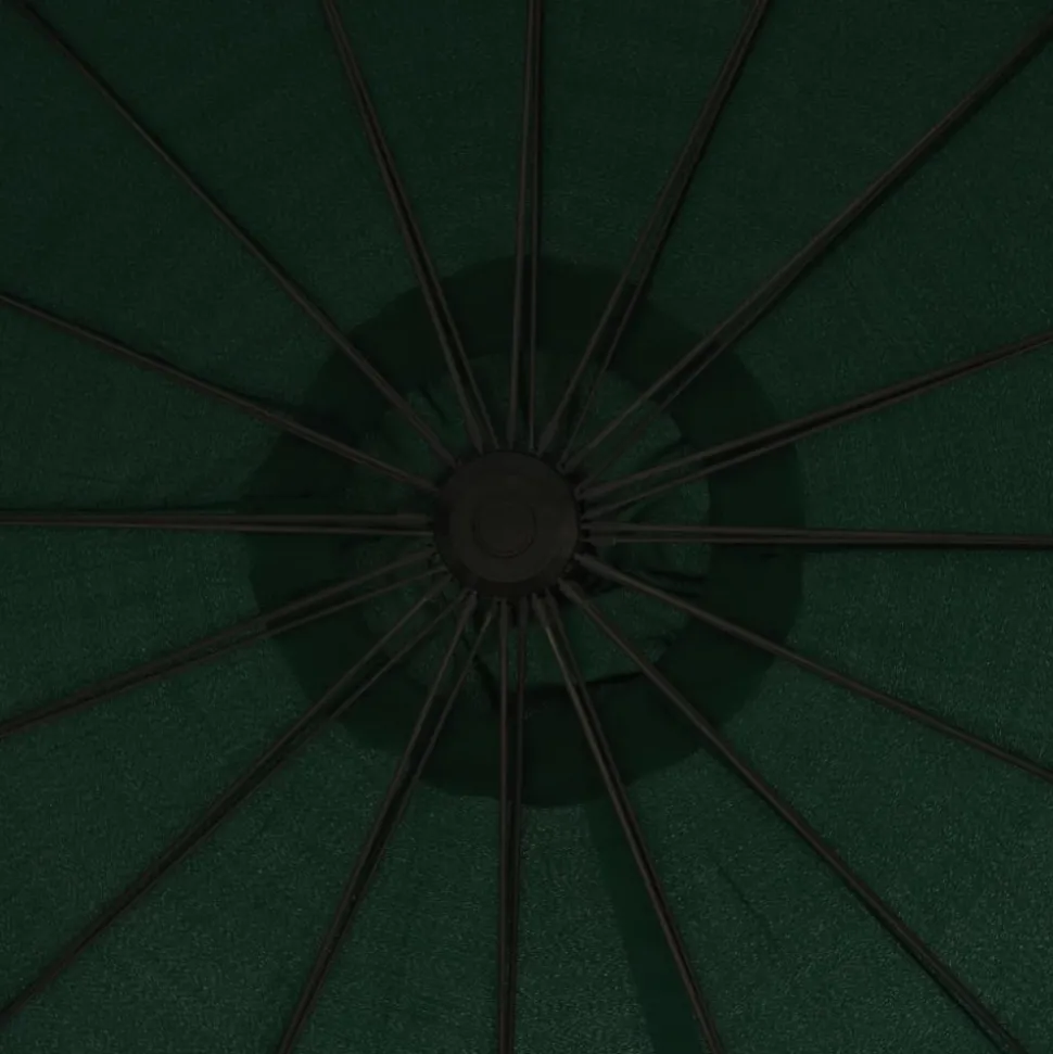 MAISON EXCLUSIVE - Parasol suspendu avec poteau en aluminium vert 3 m
