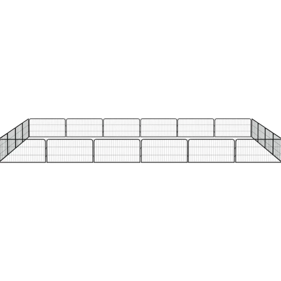 MAISON EXCLUSIVE - Parc pour chien 20panneaux noir 100x50cm acier enduit de poudre