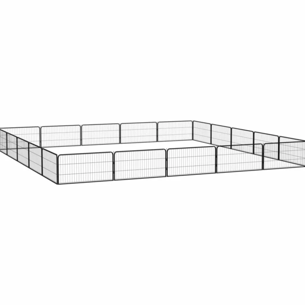MAISON EXCLUSIVE - Parc pour chien 20panneaux noir 100x50cm acier enduit de poudre
